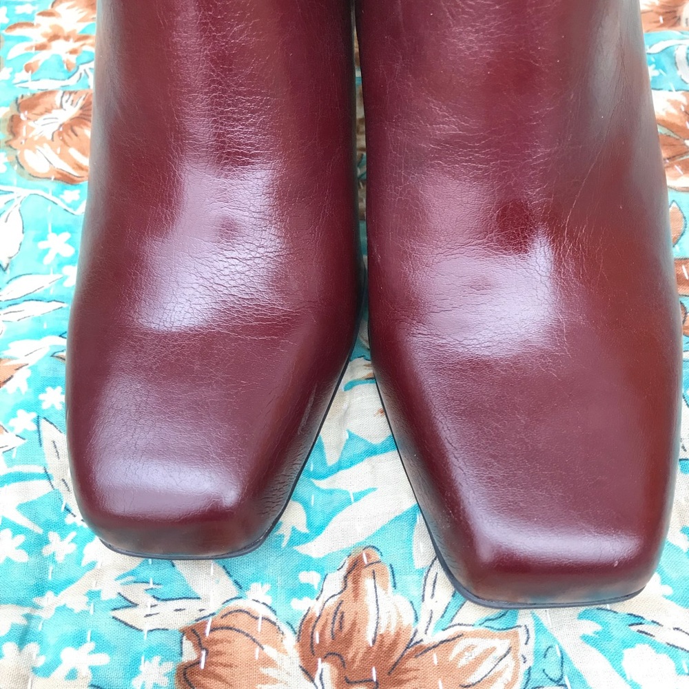 Franco Sarto Maroon Heeled Booties 9 1/2 ❤️ - Picture 4 of 8